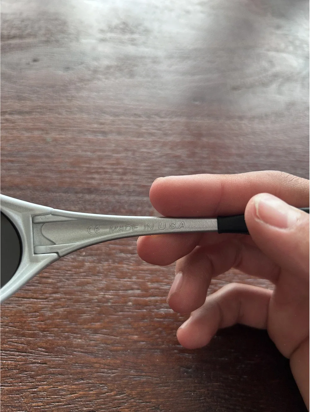 Silver and Blue Oval Sunglasses
